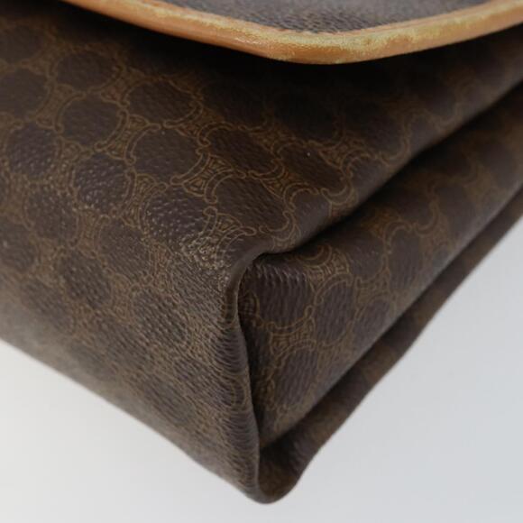 CELINE Macadam Canvas Shoulder Bag Pvc Leather Brown Gold - Picture 8 of 12